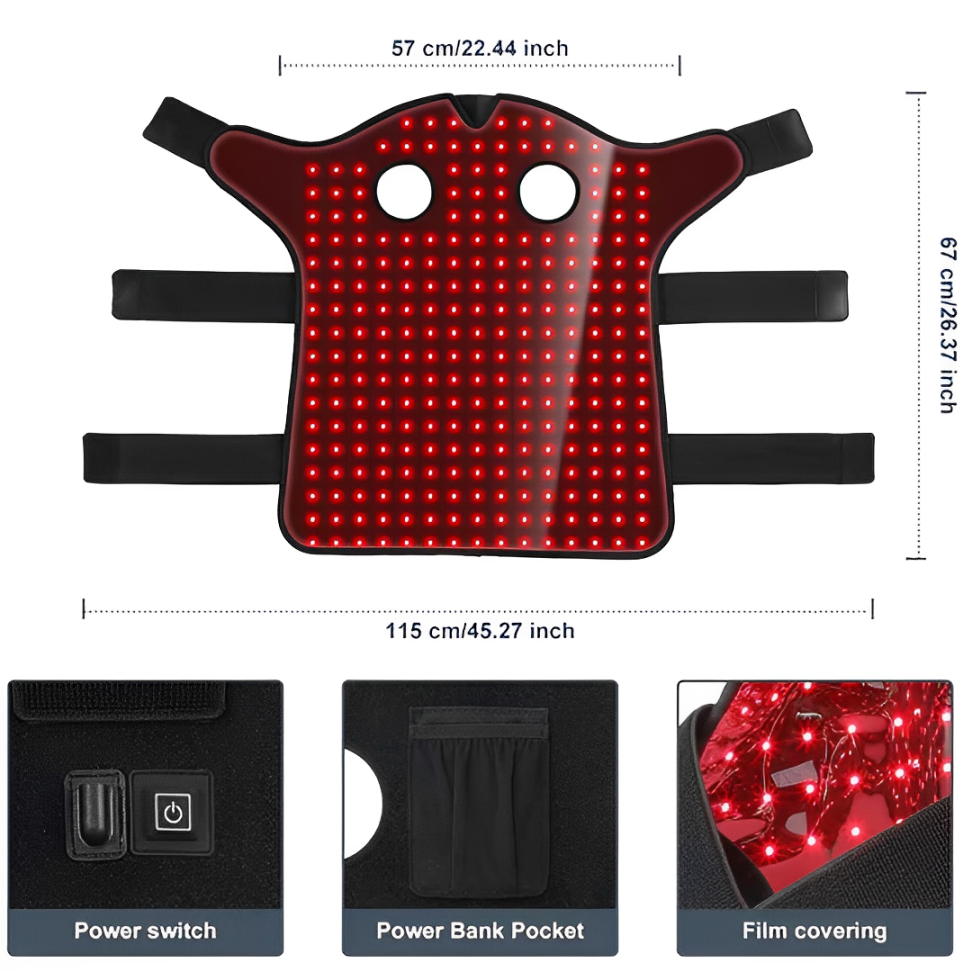 Equine Red Light Therapy Neck Wrap – Full Coverage from Poll to Withers for Muscle & Tension Relief
