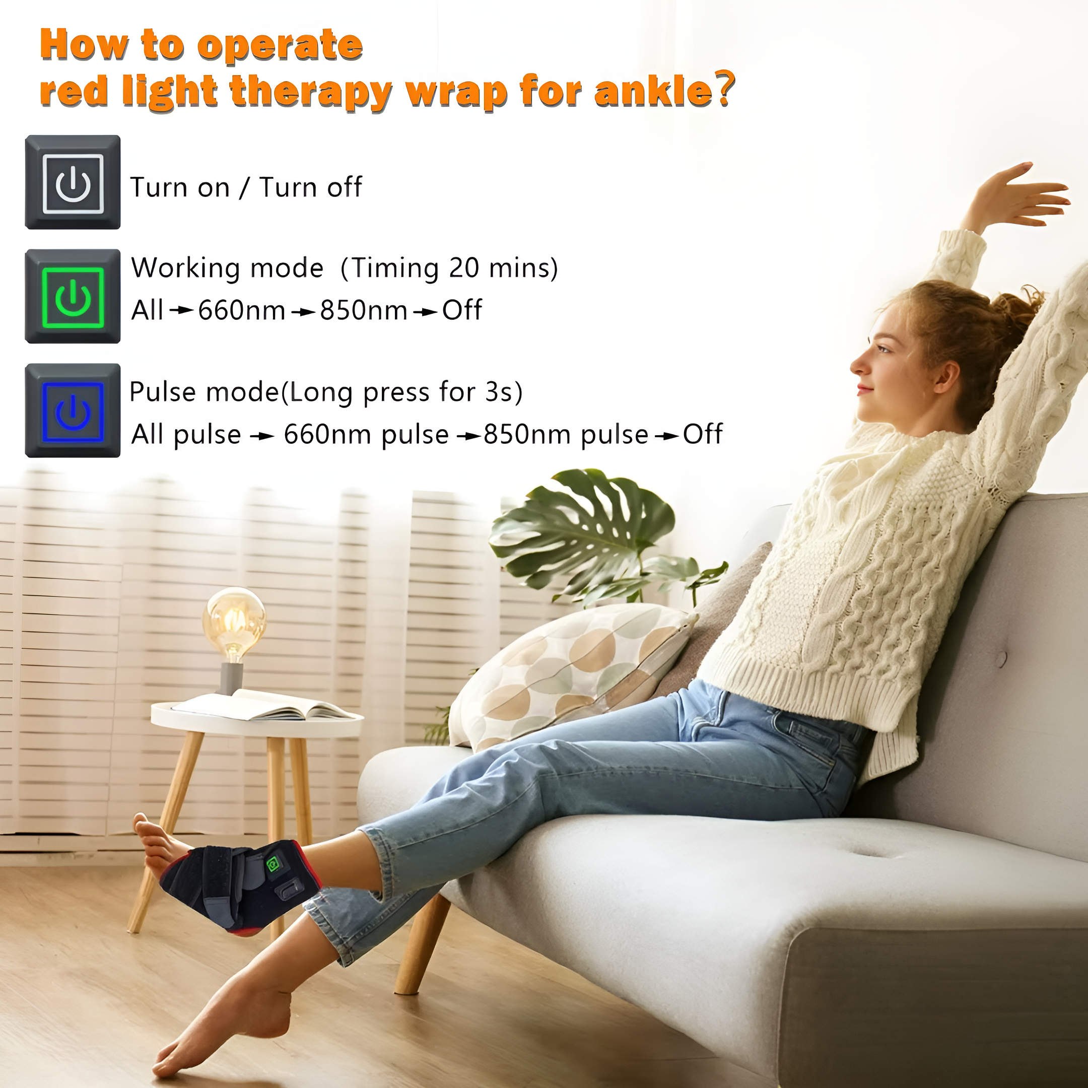 Infrared Ankle Wrap | Red Light Therapy for Tendonitis & Arthritis