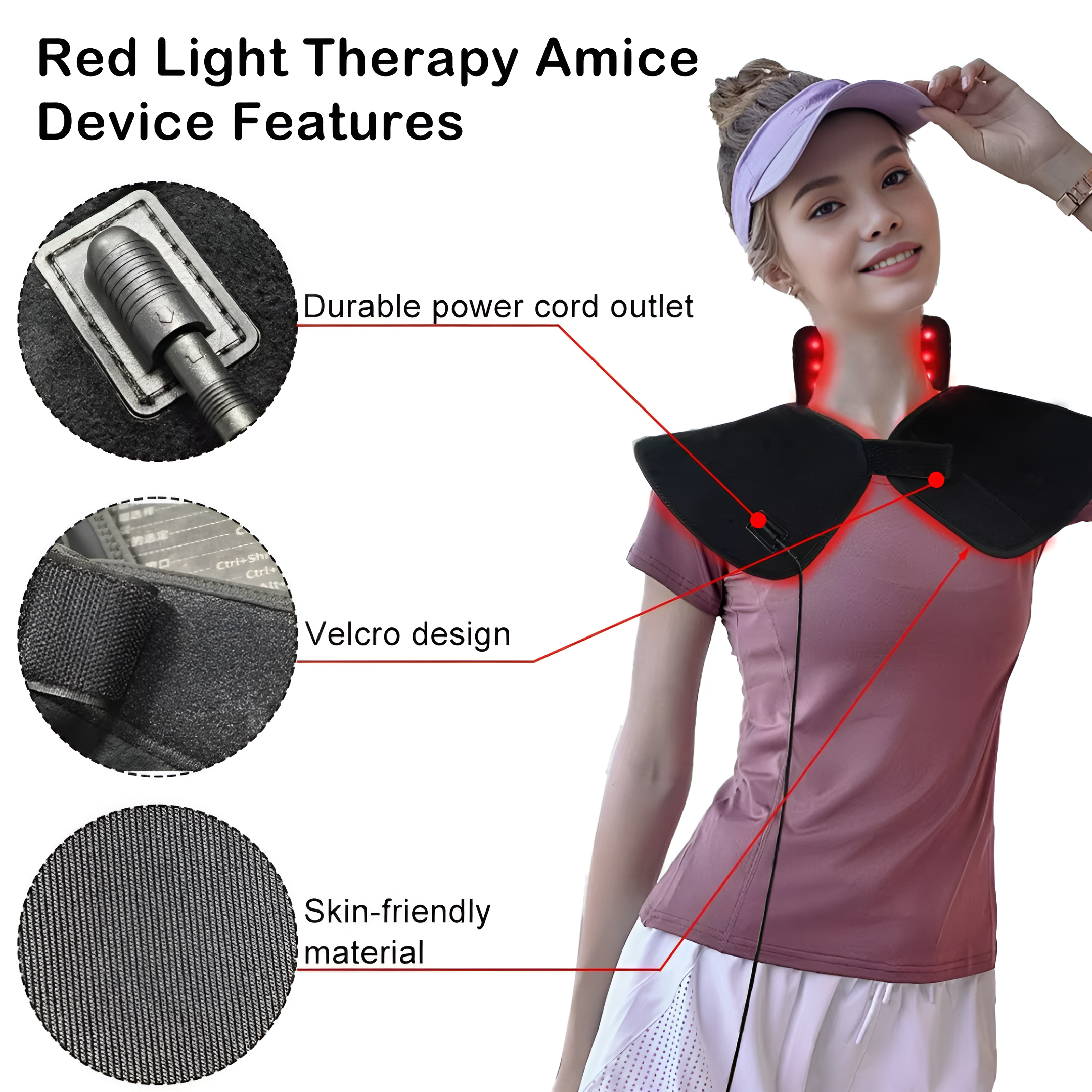 Shoulder Red Light Therapy Wrap for Rotator Cuff & Arthritis Relief