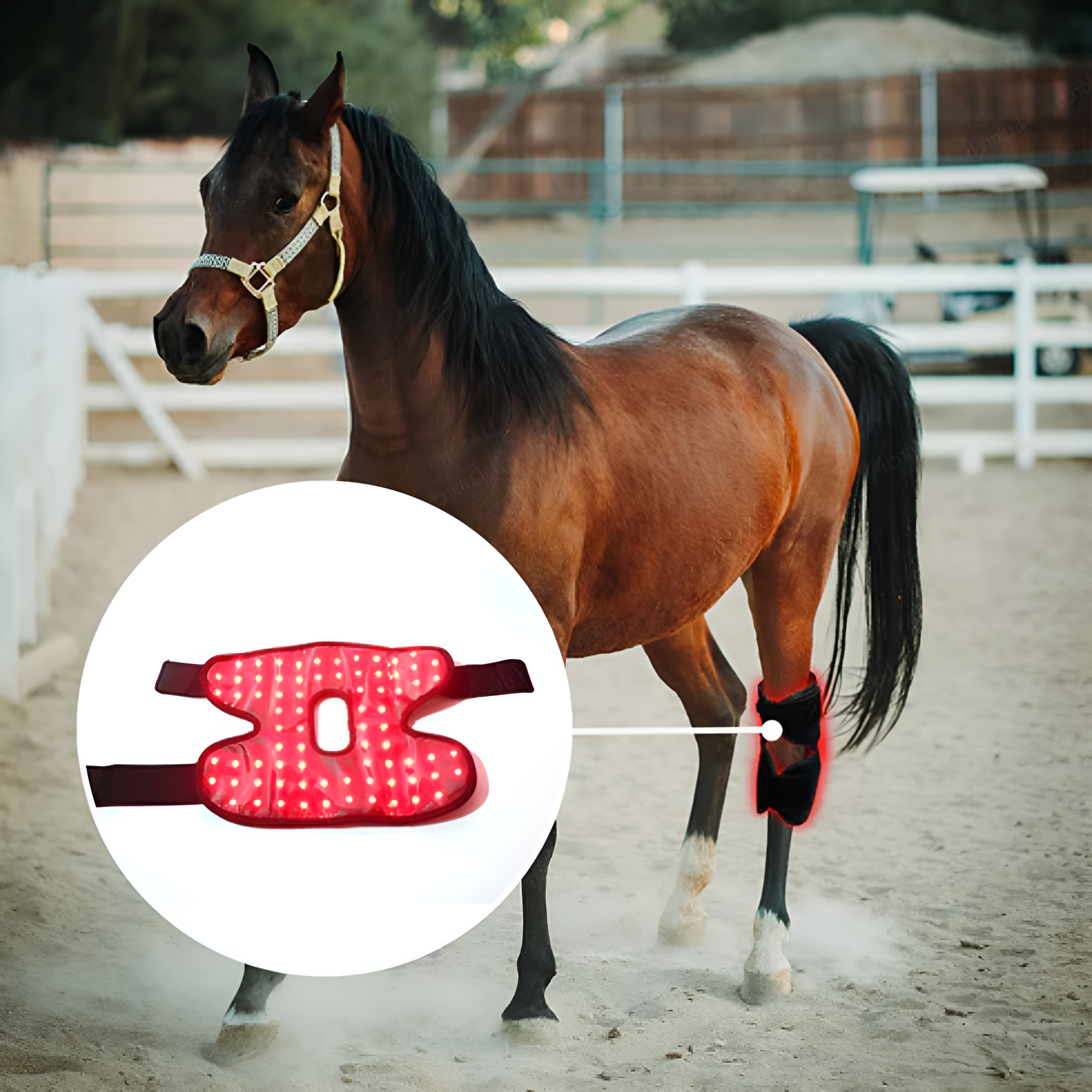 Equine Red Light Therapy Hock Wrap – Infrared Horse Joint Pain & Inflammation Relief