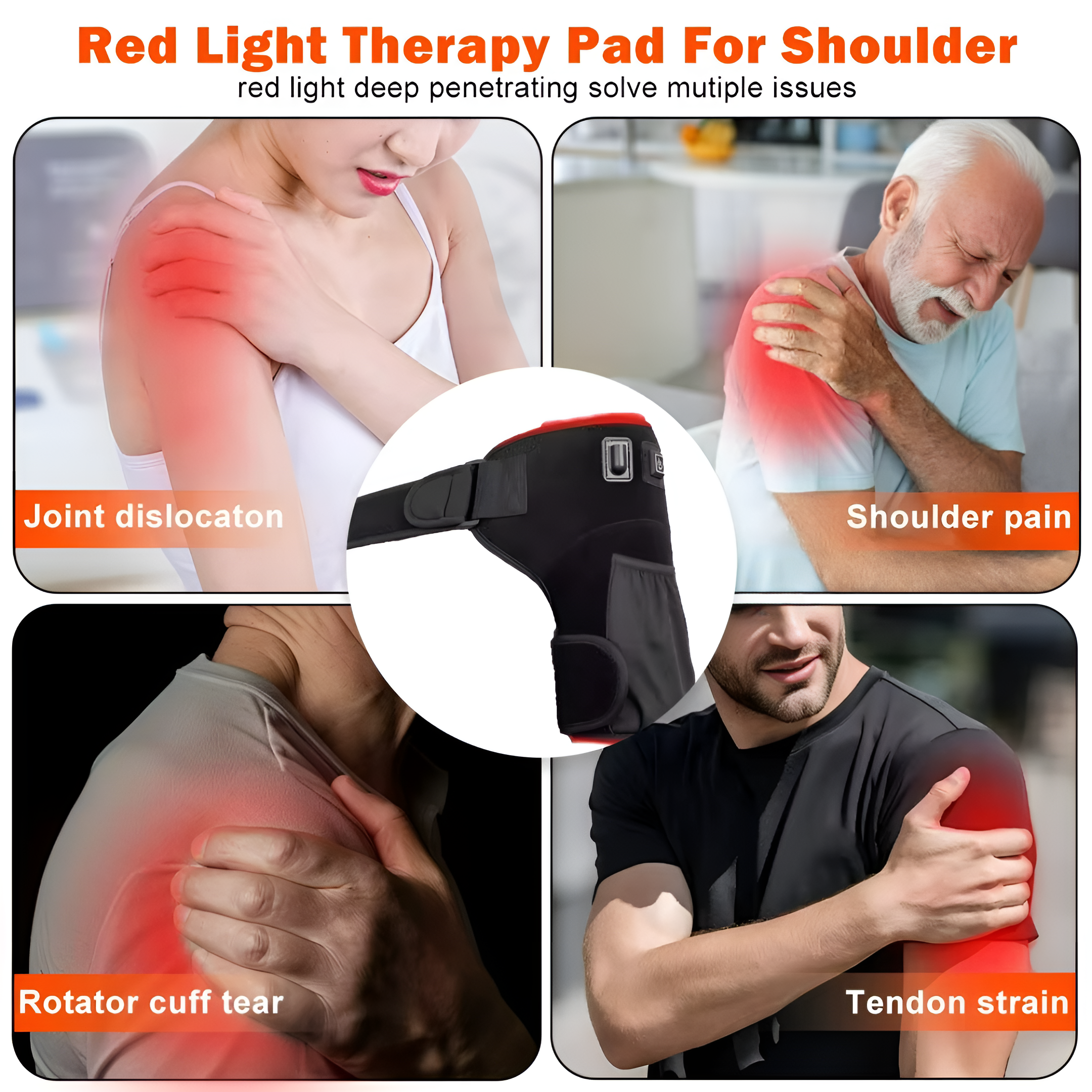 Red Light Shoulder Wrap | Infrared Relief for Tendonitis & Muscle Pain