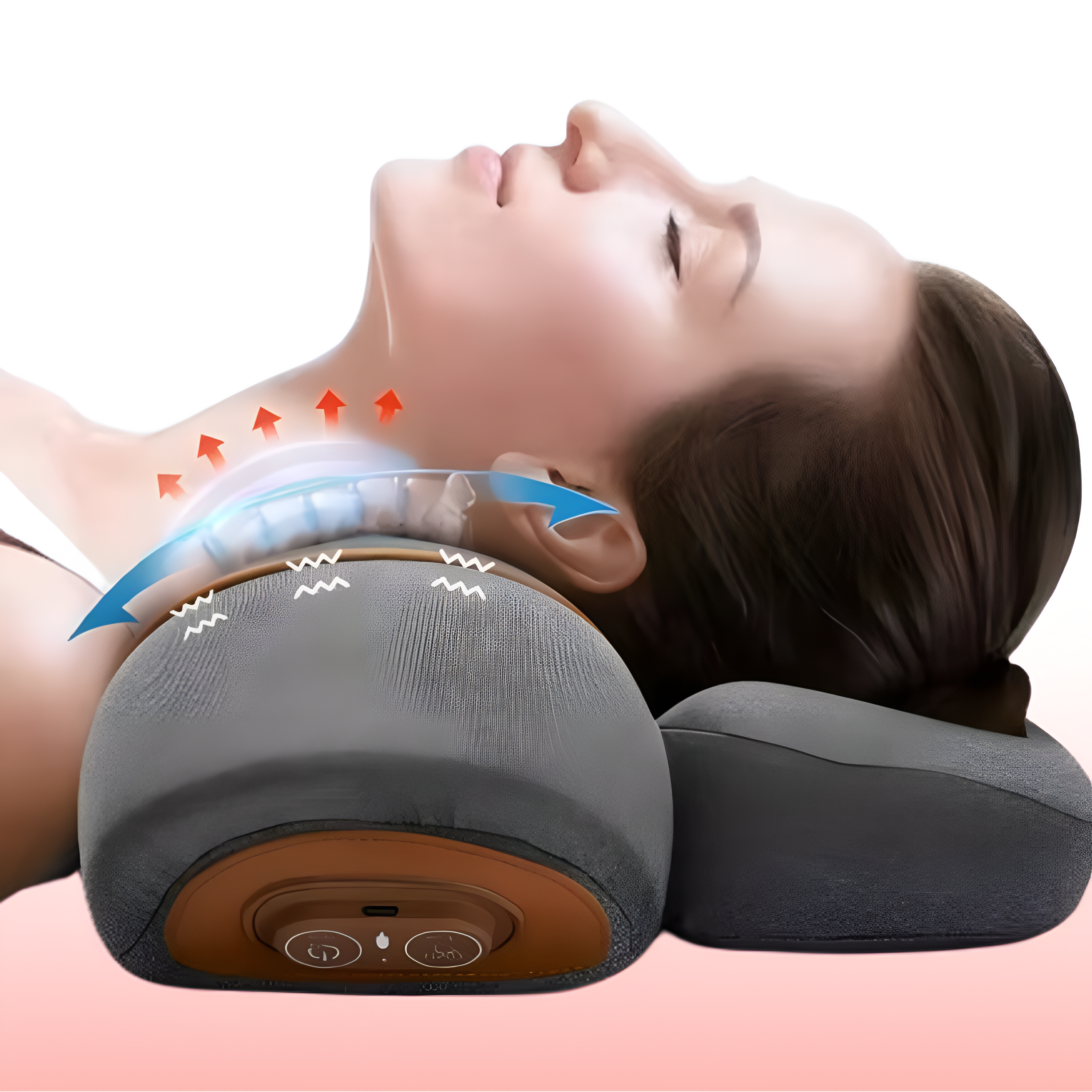 Ergonomic Neck Massager Pillow With Heat And Vibration